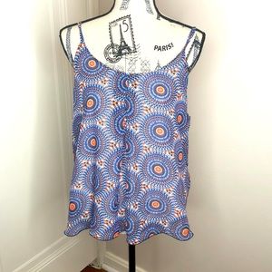 Blue Orange and White Summer Top
